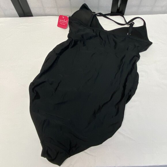 Flounce Ruffle V-Neck One Piece Maternity Swimsuit by Ingrid & Isabel Black NWT - Picture 7 of 11